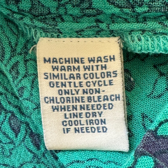 GO SOFTLY • Floral Tassel Zip Caftan Mumu Patio Midi House Dress Teal pockets M - Picture 7 of 7